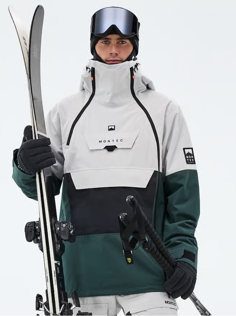 Men's Colorblock Ski Montec Jacket in Cream,Black & Maroon, excellent condition.
